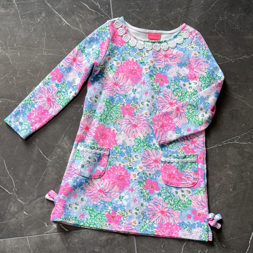Girls Lilly Pulitzer long sleeve dress in Lil Soirée All Day